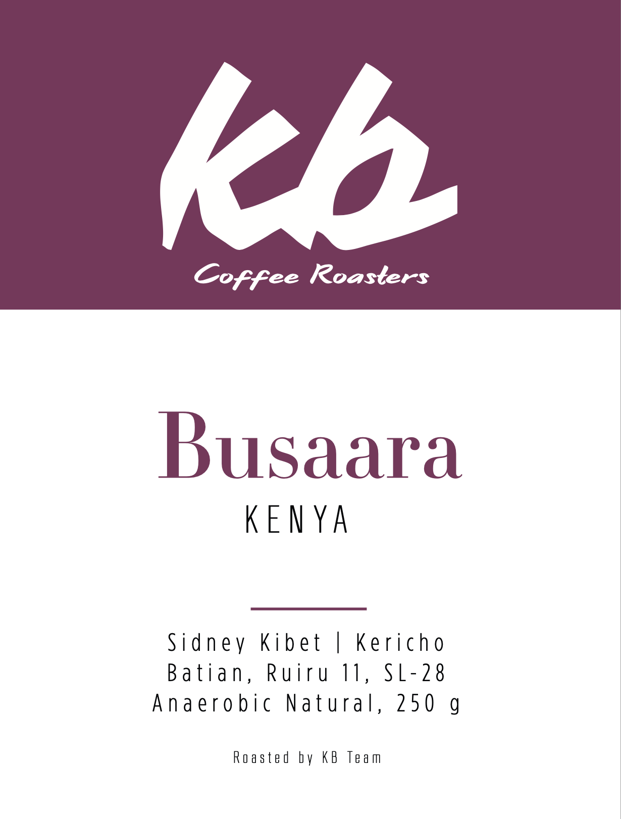 Kenya - Busaara Anaerobic