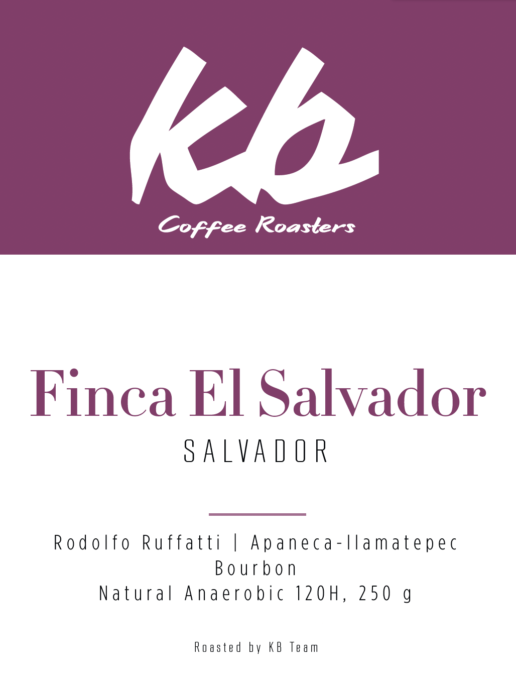 Espresso - Salvador - Finca El Salvador 120H